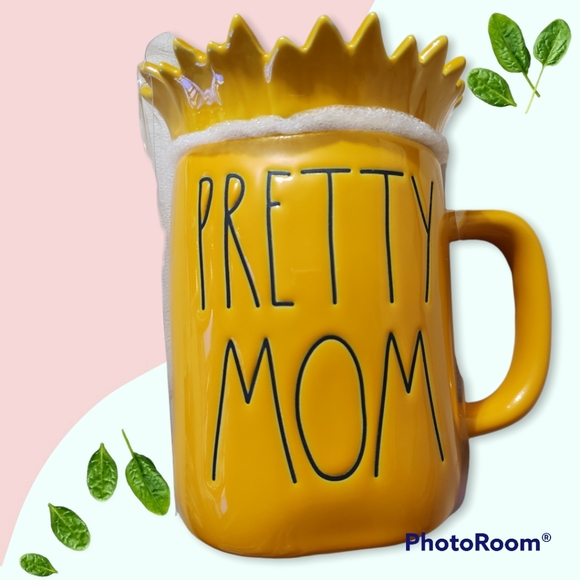 🆕️ Rae Dunn PRETTY MOM Sunflower🌻 Topper/Lid Canary Yellow 💛 Mug Cup - Picture 4 of 14